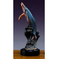 Congenial Humpback Whale Award. 18"h x 7"w. Copper Finish Resin.